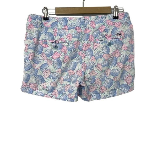 Vineyard Vines Blue Pink Pineapple Print Shorts Size 10 Preppy Boho Resortwear - Picture 2 of 6